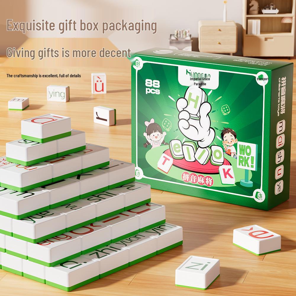 Children's Pinyin Mahjong Letter Card Game: Educational and Interactive Board Game for Primary School and Kindergarten