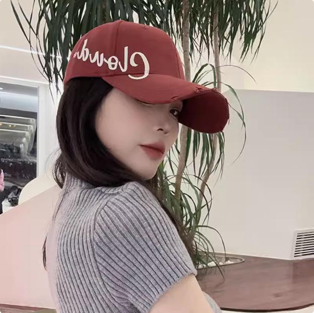 Baseball Cap Casual Letter Embroidered Visor Women's Spring and Summer Peaked Cap