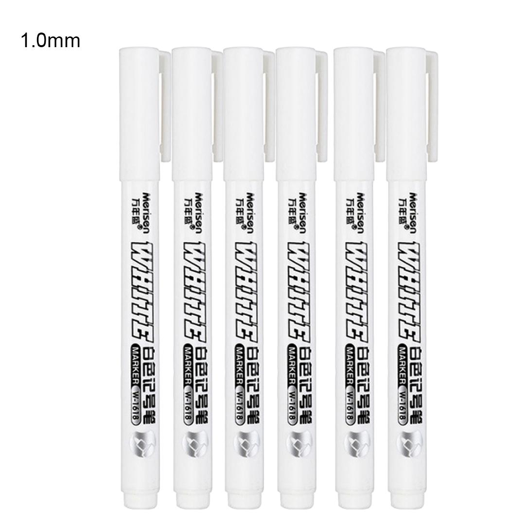 

Гелевая ручка для ткани, дерева, кожи, белый маркер, спиртовая краска, маслянистая водостойкая краска для шин, ручки для граффити 1 мм 6pcs