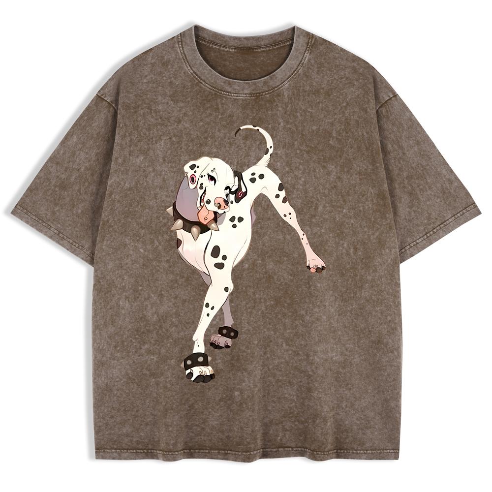 

Dalmatian Dog Printing Washed T-Shirts Mens Cotton Oversize T Shirt Casual O-Neck Short Sleeve Tops Summer Men Clothes 3XL