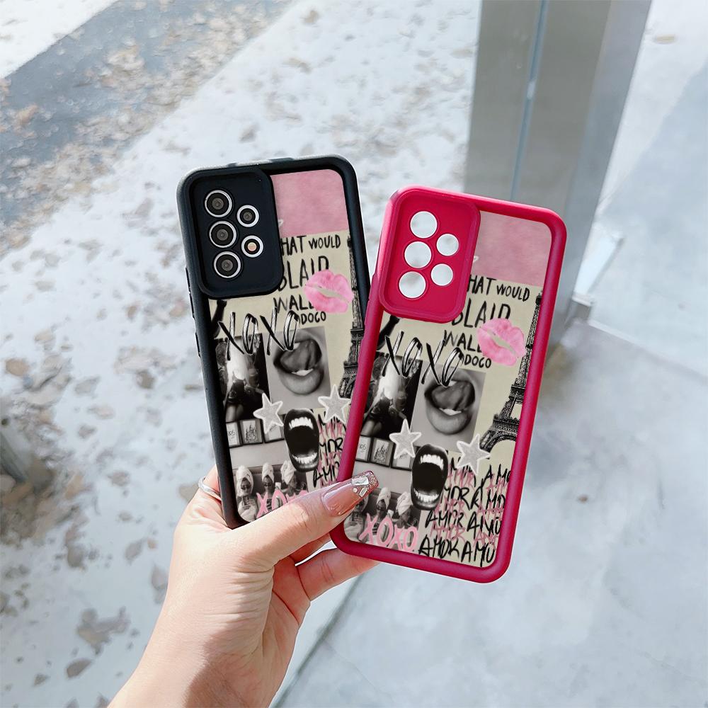 Creative Lip Print Phone Case For Samsung Galaxy S25 FE S26 S24 S23 S22 S21 S20 Plus Note 20 Ultra 5G S25 Plus S26 Ultra Cover