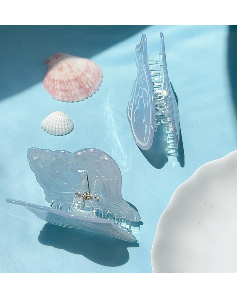 Ocean Hair Clips Cute Starfish Seashell Hairclaw Strong Grip Acrylic Crab Claws Clip Updo Shark Teeth Clip Hair Accessories