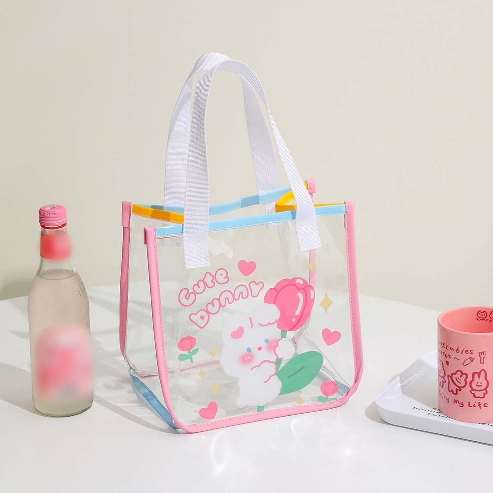 Mobile Phone Bag Beach Transparent Handbag Cartoon Jelly Cute Storage Bag Student