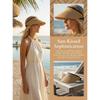 Cappello visiera da sole da donna pieghevole con foro per coda di cavallo, ideale per l'estate, la spiaggia, i viaggi, UPF 50+