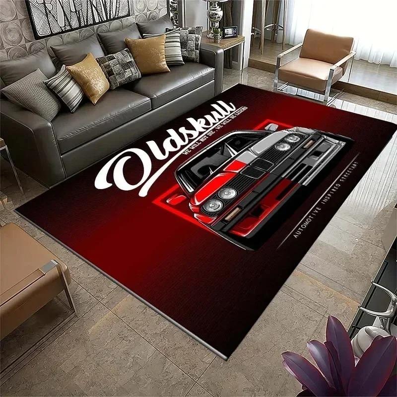 Classical Sports Car Carpet Mat Vintage Retro Cool F1 Rug for Bedroom Living Room Door Floor Non-Slip Rugs Pad Mats Home Decor