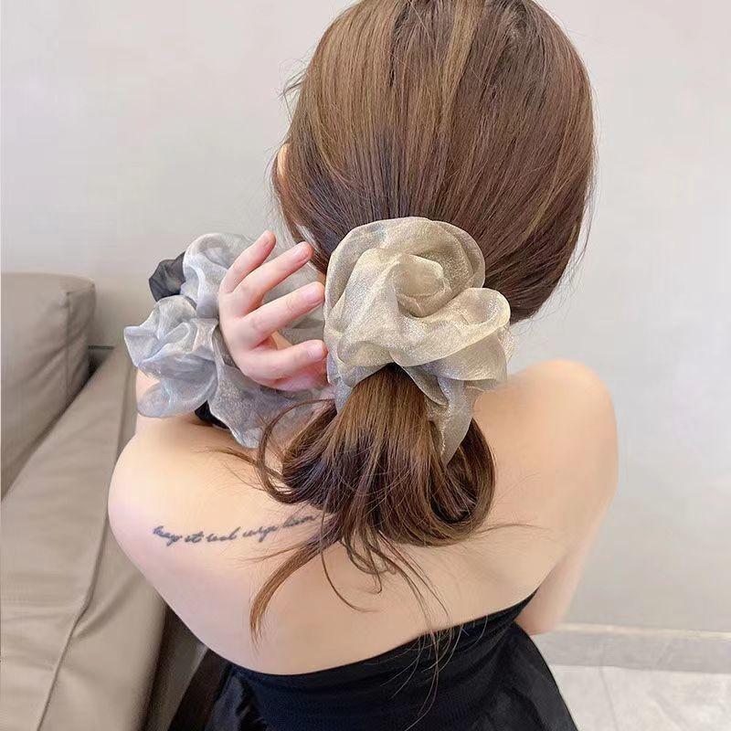 Large Mesh Hair Ring Women's Korean Style Simple Fashion Scrunchie Hair Accessories