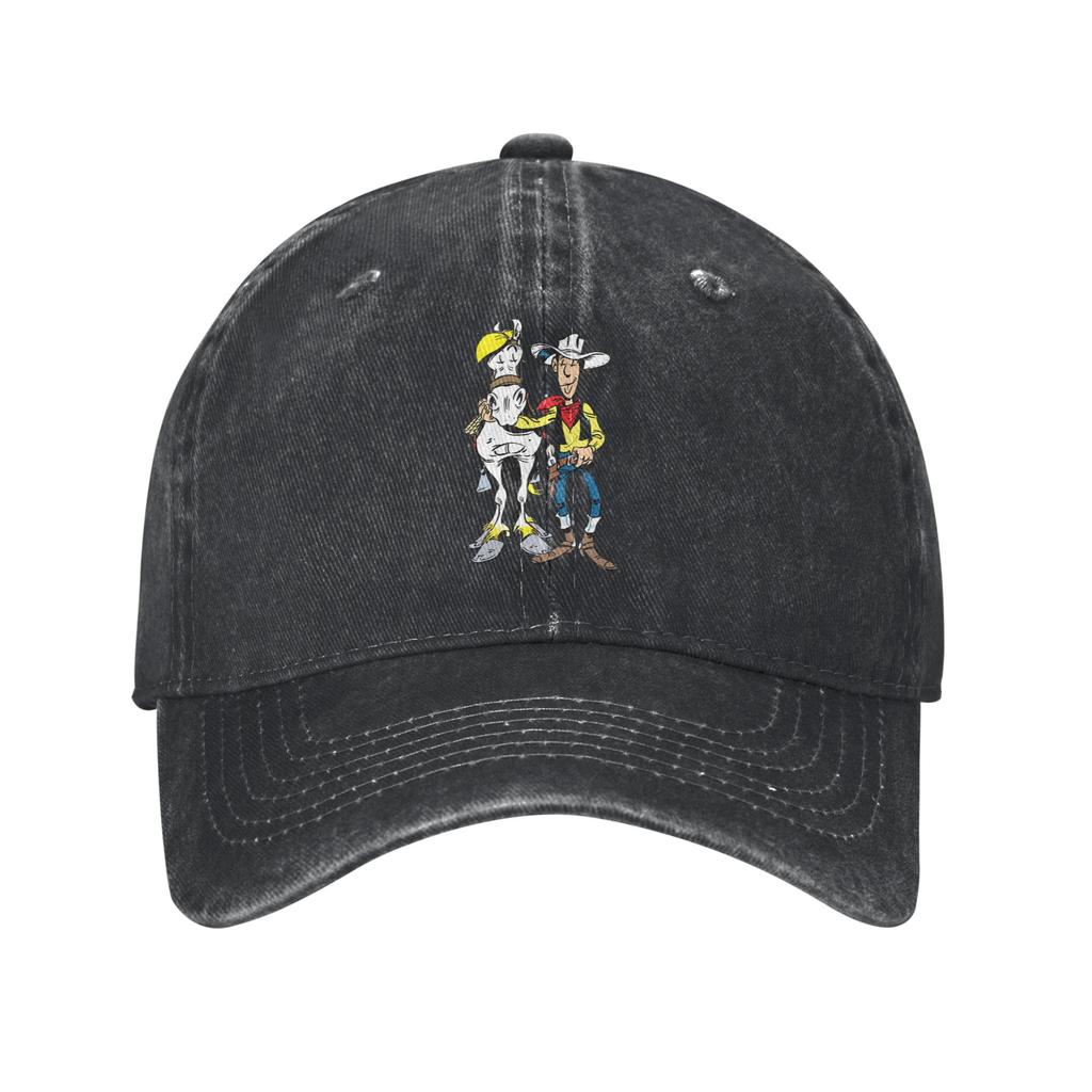 Lucky Luke Unisex Baseball Cap Cartoon Distressed Denim Washed Caps Hat Retro Outdoor All Seasons Travel Snapback Hat