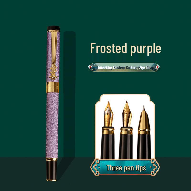 Eternal Life Pipa Fountain Pen 3-Piece Set: Office Ink Cartridge & Student Calligraphy Pen