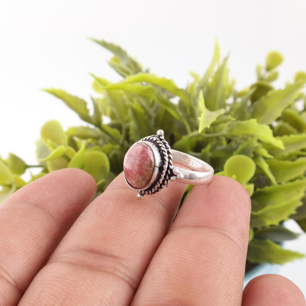Black Rhodonite Gemstone Jewelry, 925 Solid Sterling Silver Ring,  Handmade Gorgeous Silver Boho Ring For Wedding Gift