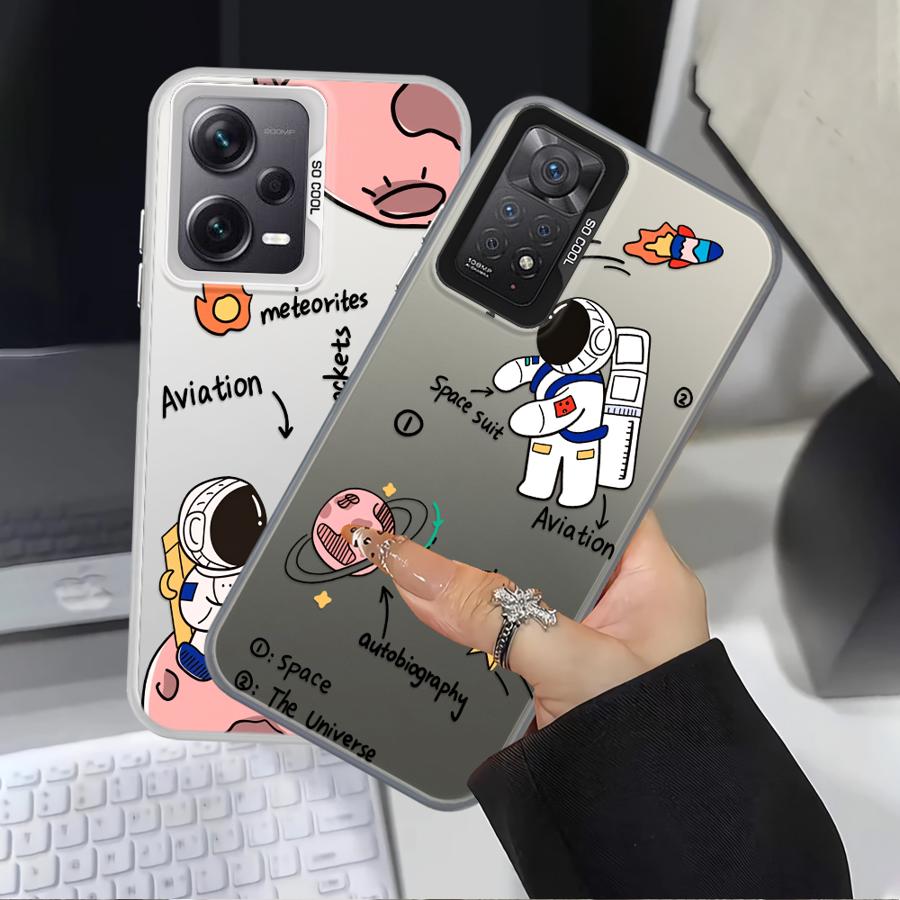 Cartoon Astronaut Back Phone Cover Case for Xiaomi Mi 11 Lite 13T 12T Pro