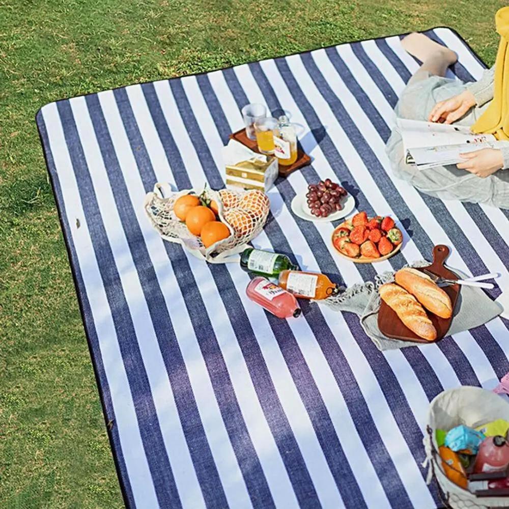 Mat Beach Blanket Picnic Insulation 200x200 Large Waterproof Foldable Strips