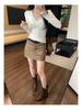Melanoid V-Neck Coffee T-shirt: Women's Slimming Long Sleeve Base Layer for Autumn/Winter