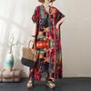 Summer Cotton and Linen Printed Loose and Simple Long Skirt for Women