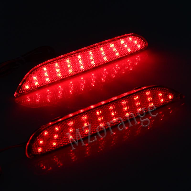 2PCS LED Rear Bumper Reflector Light For Nissan Leaf Pathfinder Rogue X-Trail X Trail JX35 QX56 Qashqai 2014- Tail Brake Lamp