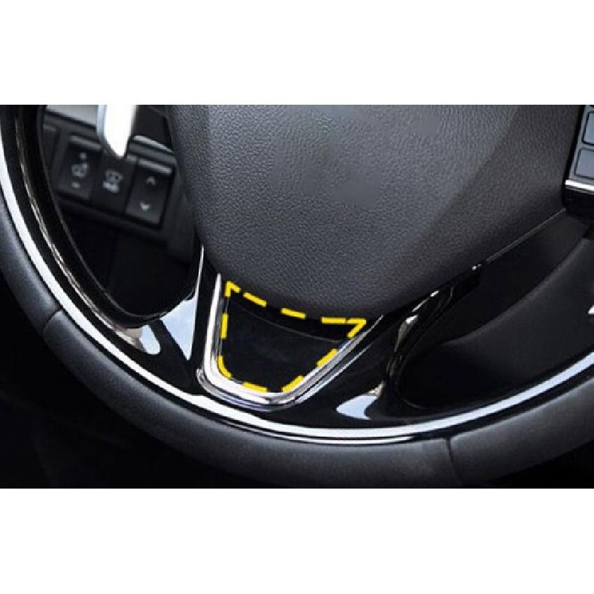 Black Steel Steering Wheel U-Type Cover Trim For Mitsubishi Eclipse Cross 18-23