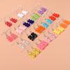 Candy Color Resin Bear Earrings for Women - Cute Cartoon Transparent Jewelry