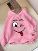 New Autumn/winter Stylish Printed Hooded Sweatshirt, Girls' Size, Suitable for Boys and Girls Aged 6-12, Christmas Gift.