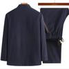 Men's Embroidered Tang Suit Set: Long Sleeve Hanfu Overcoat for Spring & Autumn