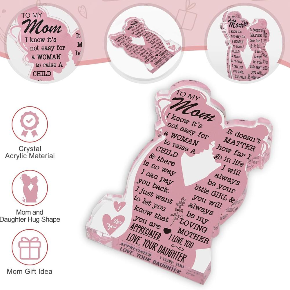 Acrylic Plaque Desktop Creative Crafts Mother's Day Gift Birthday Best Mom Ever Gifts Express Love to Mother Home Decoration