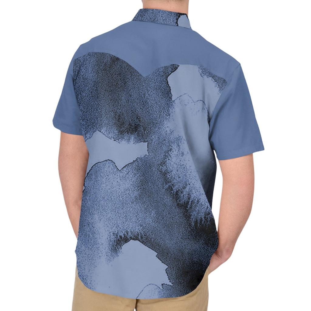 Men'S Fashionable Lapel And Shoulder Length Short Sleeved Casual Top