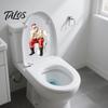 Creative Santa Claus Wall Murals Funny Muscular Toilet Seat Decal, Self‑Adhesive PVC Christmas Durable Outdoor Window Decorations Restroom Sticker,