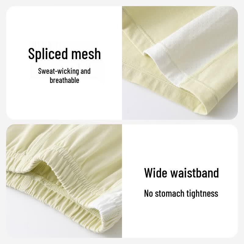 Dingguagua Kids 7A Antibacterial Cotton Mesh Short Sleeve Pajama Set