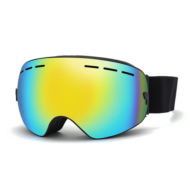 

Double-layer anti-fog ski goggles for men and women, suitable for myopia, outdoor windproof adult ski goggles with polarized lenses Black Frame+Gold piece