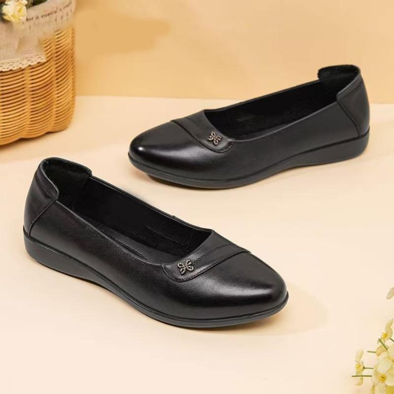 

Women s single shoes non-slip mid-heel shoes thick heel small leather shoes autumn shallow mouth soft sole women s shoes work shoes 41 чёрный