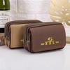Men's Multi-Function Canvas Waist Bag with Three Zippers