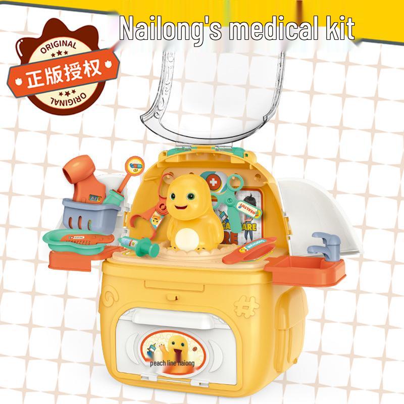 Licensed Mochachiu Naughty Dragon Playset: Medical, Care, House, Supermarket, Backpack - Kids' Toy Gift Set