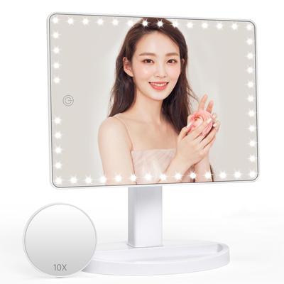 FASCINATE Espelho de Maquiagem com Luz LED Recarregável de Alto Brilho e Ampliação 10x, [Capacidade 2000mAh, Superfície],