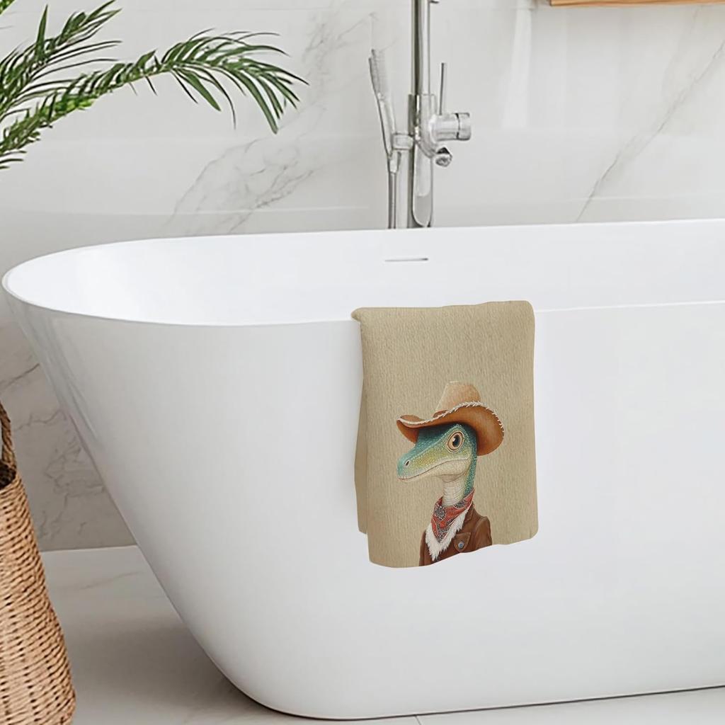 Cabana Bro Western Cowboy Crocodile Kitchen Towels, Gifts for Animal Lovers Women Decorative Hand Towels for Bathroom, Rustic Farmhouse Cowboy