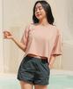 Tyubeuteuli Women'S Loose Fit Crop Short Sleeve Rash Guard B732 Salmon Pink