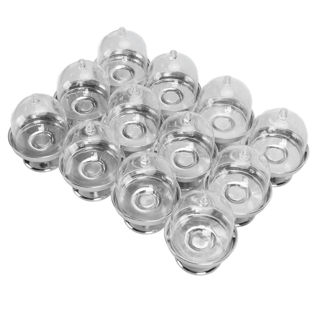 12 szt. Mini talerzyk na ciasto z pokrywką Plastikowy mini stojak na ciasto z kopułą Przezroczysty mały stojak ekspozycyjny na ciasto Przezroczysty na cukierki