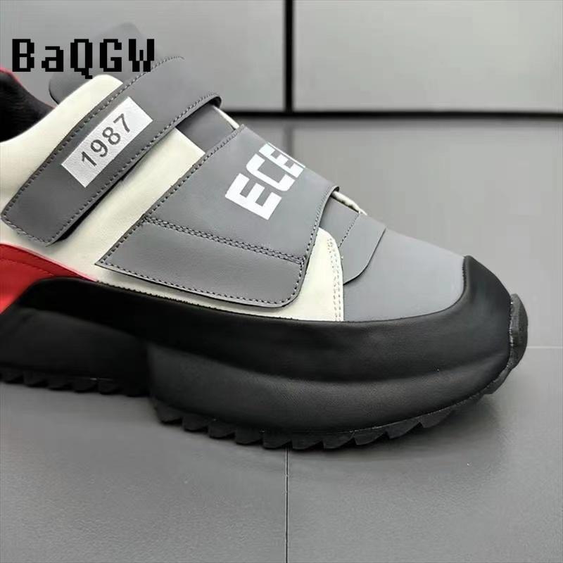 Casual Microfiber Leather Spring Breathable Increased Internal Platform Shoes for Male Women Fashion Running Chunky Sneakers