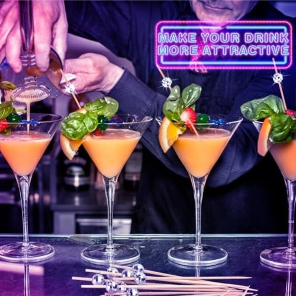 100pcs 12 Cm Food Picks Mirror Finish Dessert Sticks Decorative Bamboo Skewers  Festival Supplies