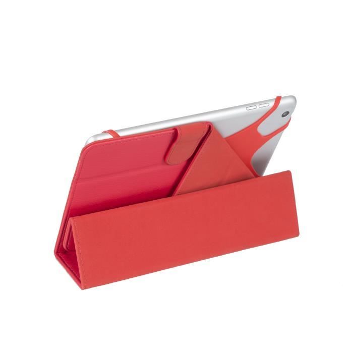 Etui universel - rivacase - 10 pouces - rouge - cuir pu - microfibre