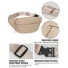 Fashion Solid Color Waist Bag Waterproof Double Layer Chest Bag Double Pocket Shoulder Bag Travel