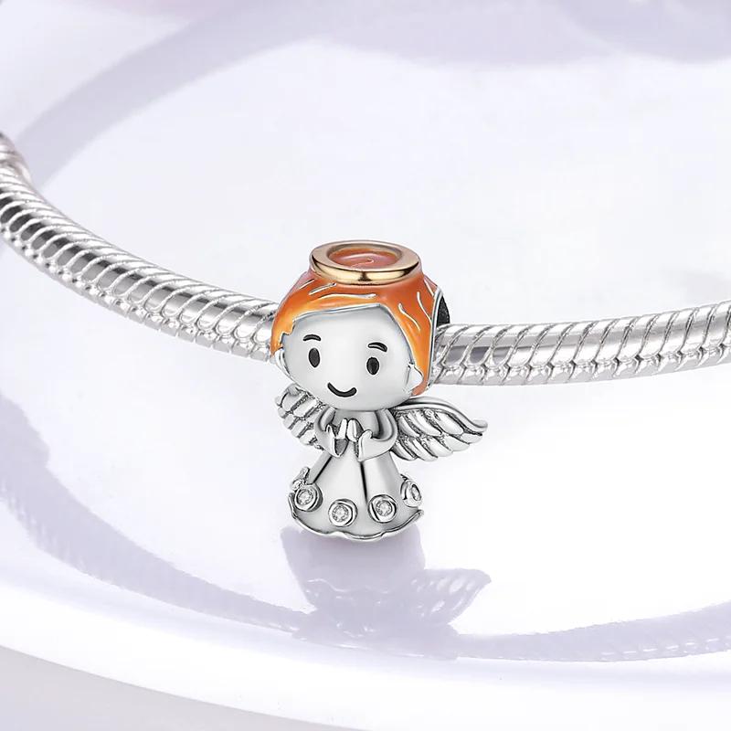 Original Charms Copper Plated Creative And Cute Angel Baby Beads Fit Bracelets For Women Jewelry Making Fine Gifts