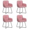 Dining Chairs 4 Pcs Velvet Pink 59 X 56.5 X 86 Cm