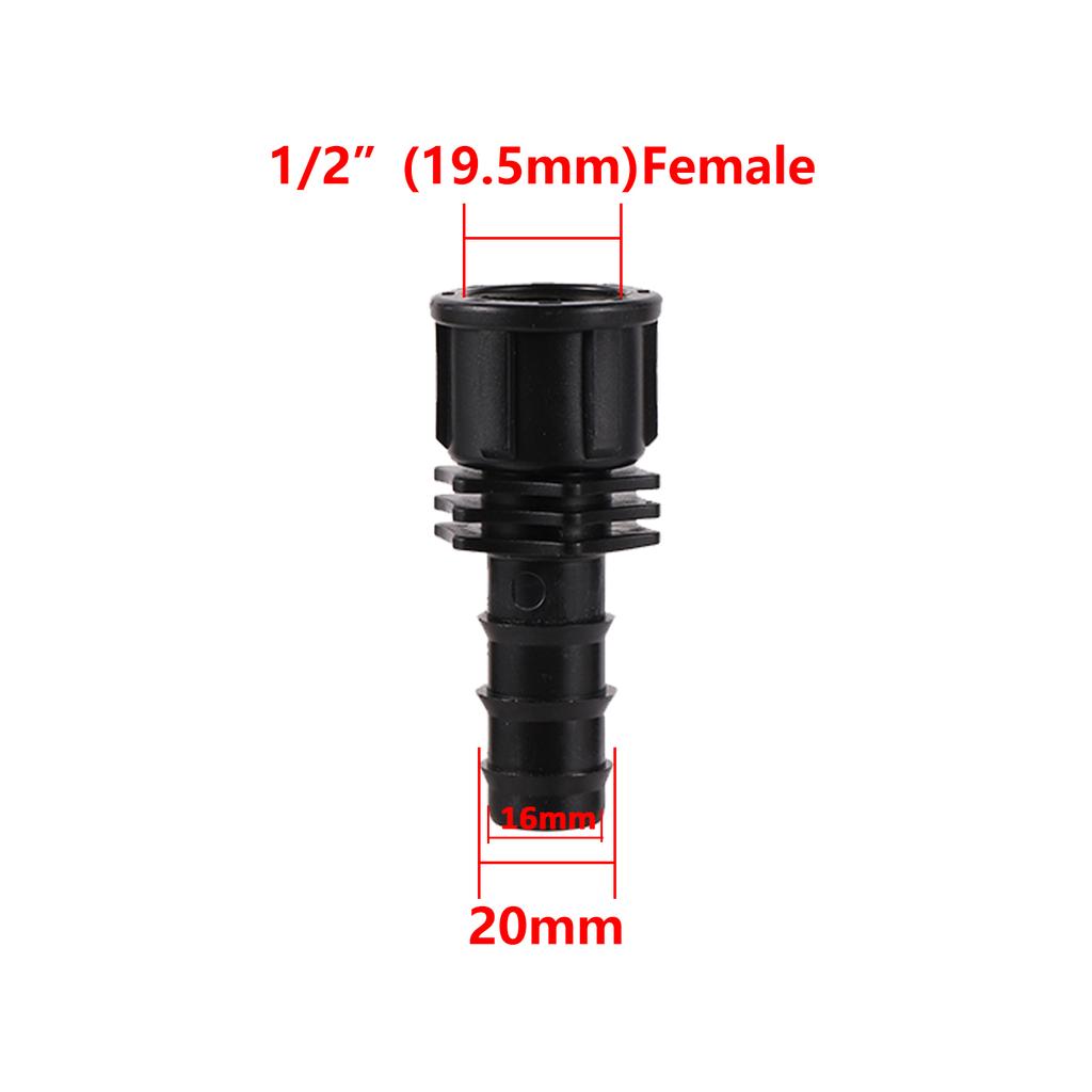 5Pcs 1/2 3/4 Female Male Thread to 16mm 20mm Hose Barb Straight Connector Garden Irrigation Water Pipe Coupling Reducing Adapter