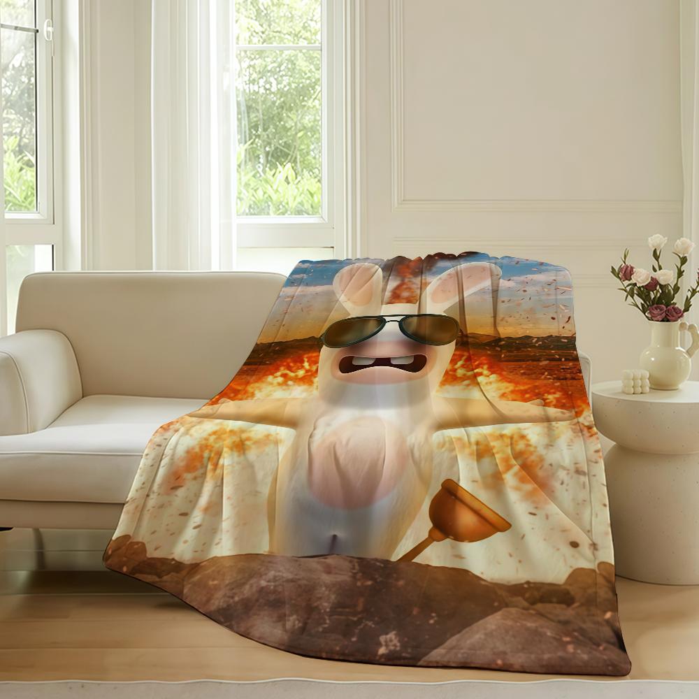 Cartoon R Raving Cute R Rabbids Blanket For Sofa Office Bed Plane Travel Sleep Read Relax Camping Soft And Warm