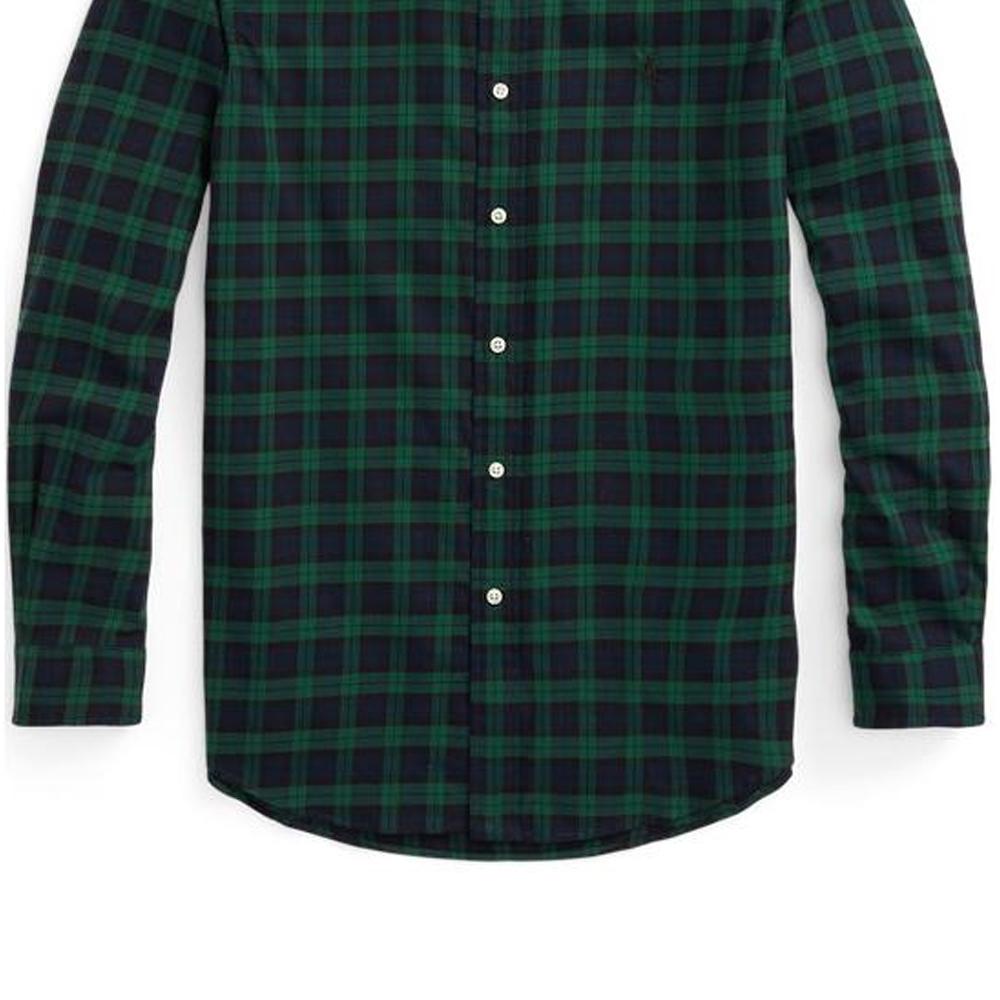 Polo Ralph Lauren FW22 Plaid Print Button-Down Long Sleeve Shirt Men shirts Green MNPOWOV16822616-999