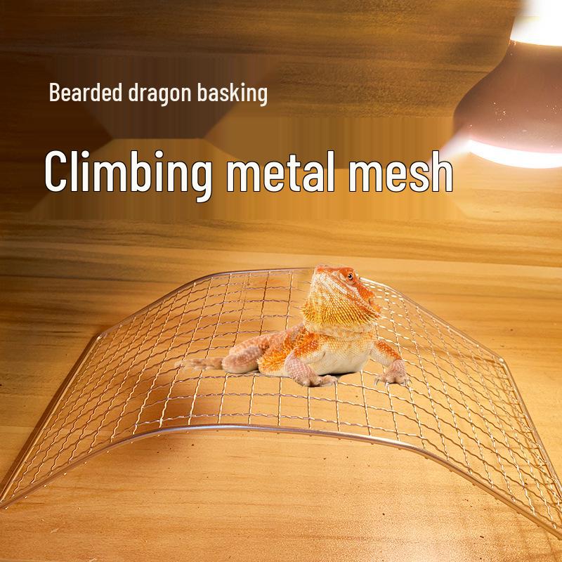 Bearded Dragon Metal Mesh Climbing Ramp & Basking Platform for Lizards