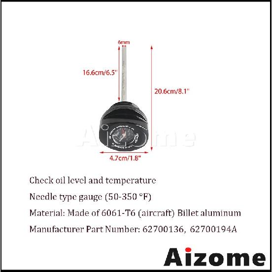 Aluminum Oil Dipstick W/ Temperature Gauge Motorcycle Oil Plug Temp Gauge For Harley Touring Road Street Glide FLHXSE FLTRXSE