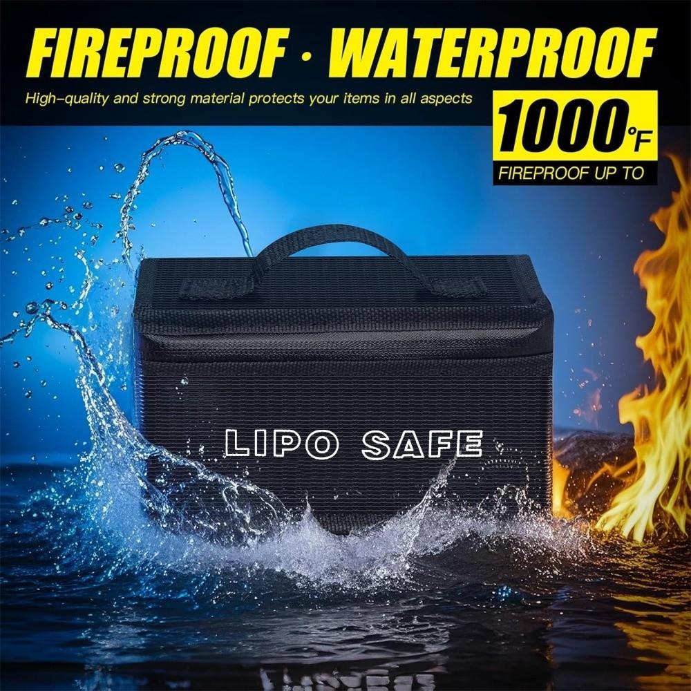 Double Zipper Battery Safe Guard Pouch Waterproof Battery Storage Box Fireproof Protection