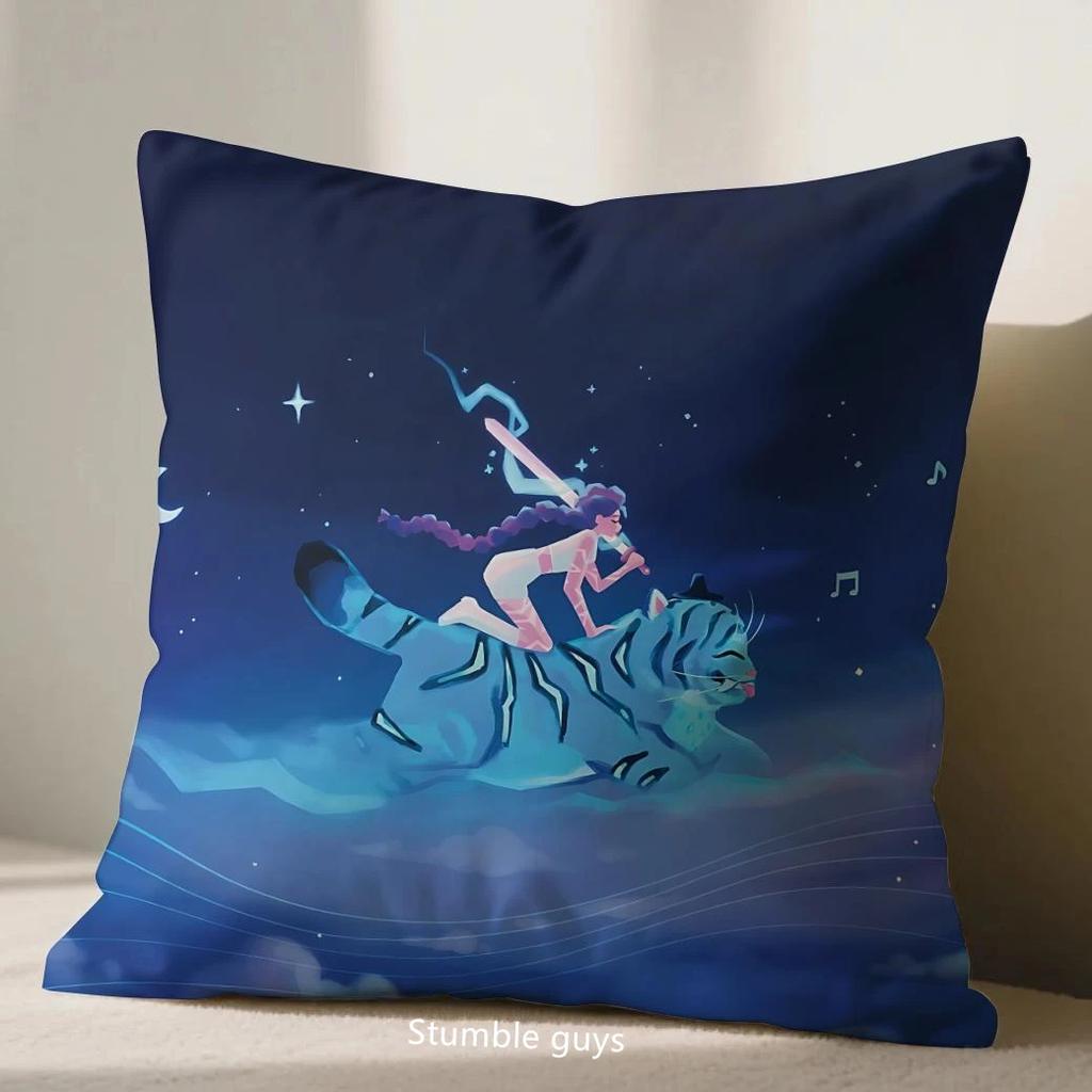 Kpop Demon Hunters Cushion Cover Anime Sofa 45X45cm Pillowcase Decorative