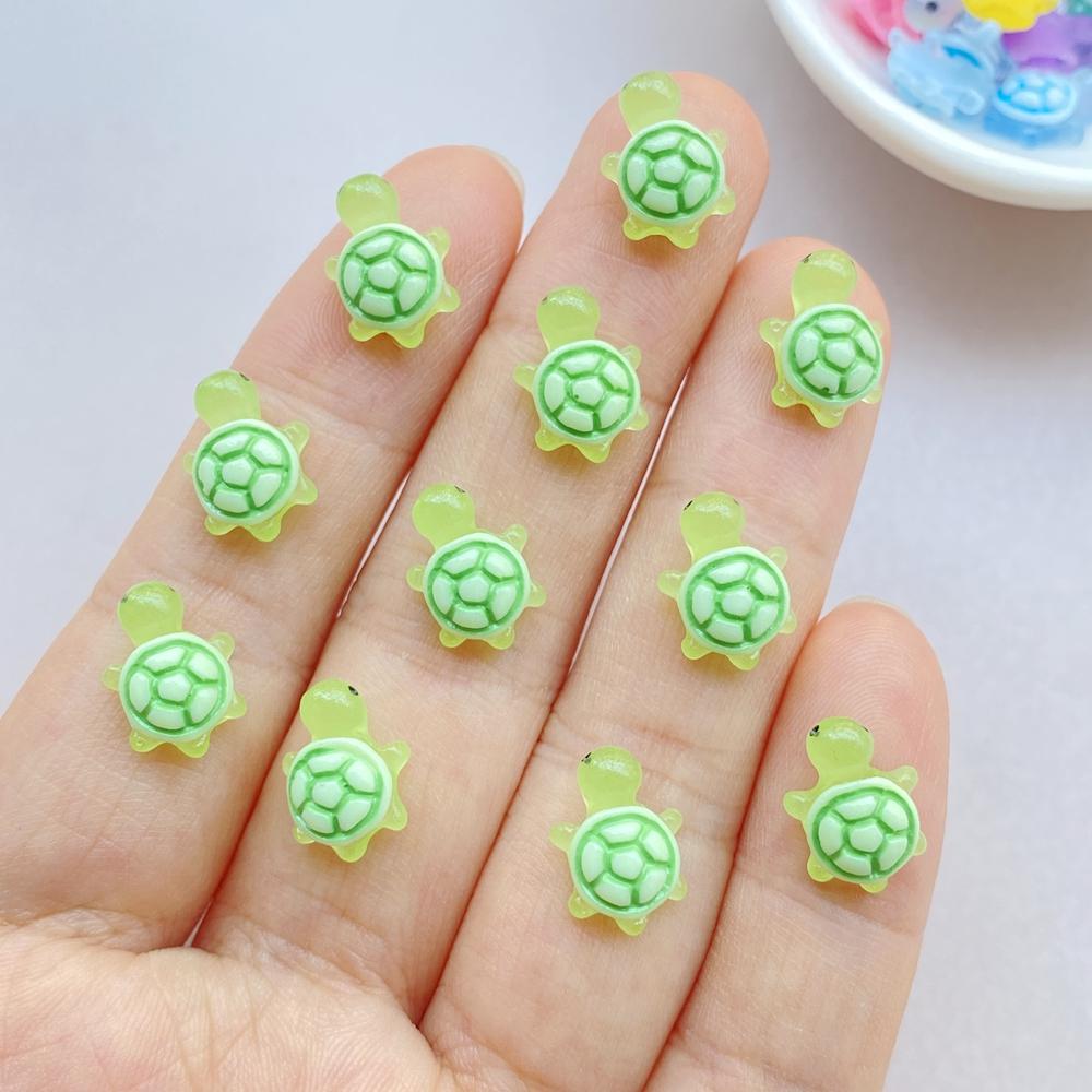 30 Pcs Cute Mini Colorful Turtle Flat Back Resin Cabochons Scrapbooking DIY Jewelry Hairpin Craft Decoration Accessorie