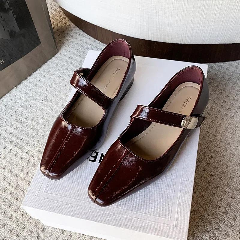 

2025 Spring New Women High Heels Pointed Toe Female Pumps Shoes Large Size Shallow Mouth Office Leather Shoes Woman 34 красный