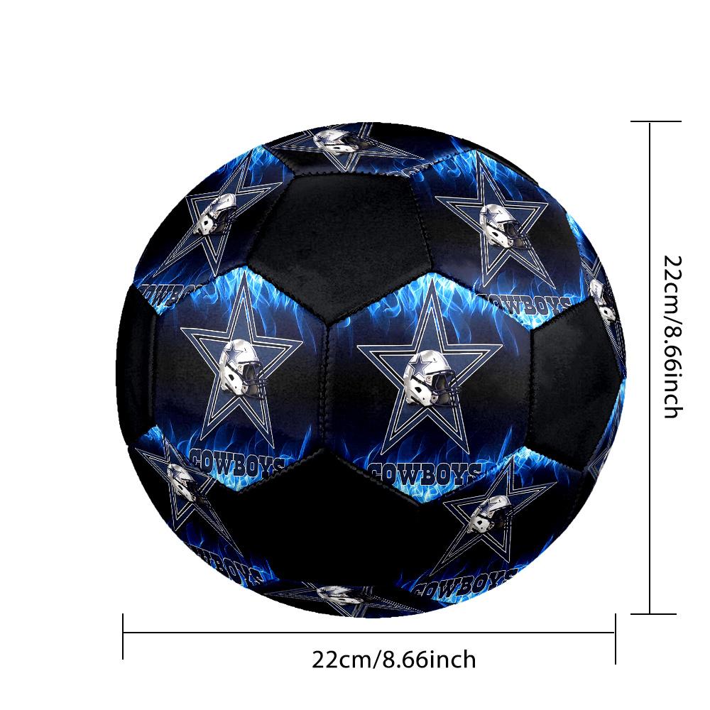 Cowboys Football Indoor Soccer Ball Colorful All Ages Size 5 Machine Stitched PVC Competition Ready Durable High-Bounce